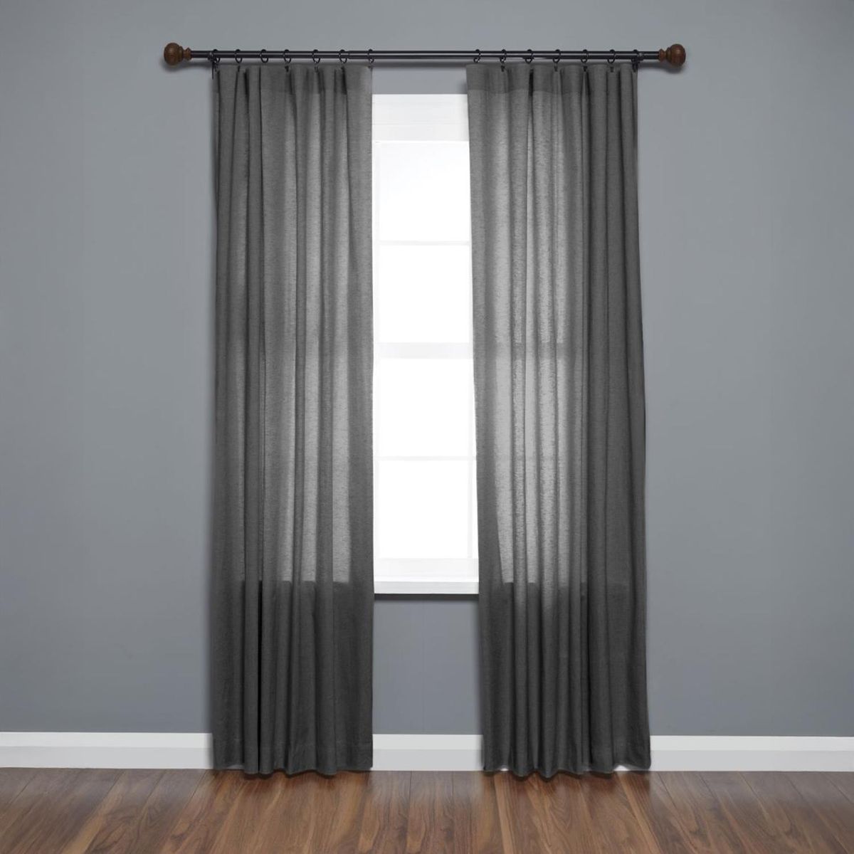 UMBRA - Set Barra Cortina Simple 25mm Extensible 167-304 cm Acero Negro/Café