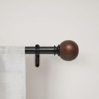 Set Barra Cortina Simple 25mm Extensible 167-304 cm Acero Negro/Café