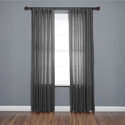 Imagen 2 del producto Set Barra Cortina Simple 25mm Extensible 167-304 cm Acero Negro/Café