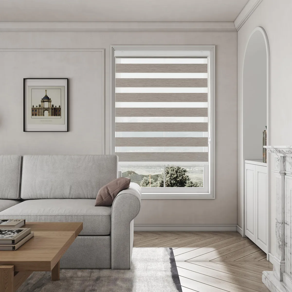 JUST HOME COLLECTION - Cortina Roller Dúo Black Out Look Lino