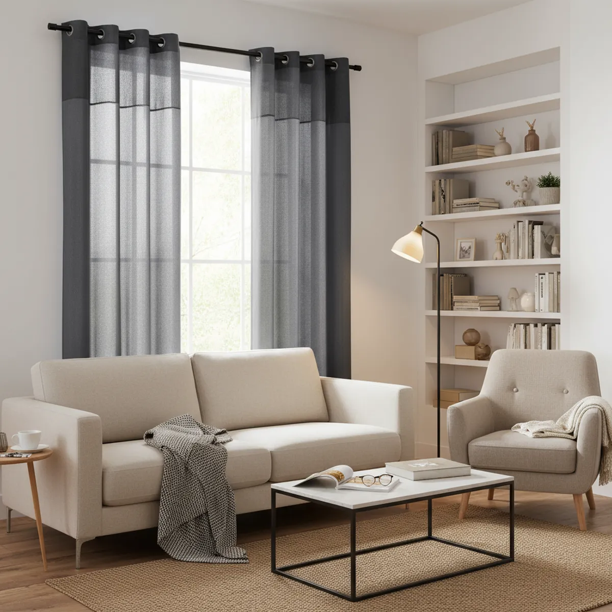 JUST HOME COLLECTION - Cortina Paneles 130x220 cm Gris