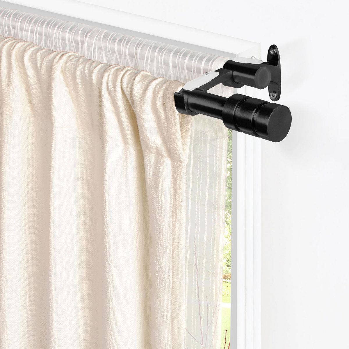 JUST HOME COLLECTION - Set de barra 1.9 cm 140 cm Fierro Negro