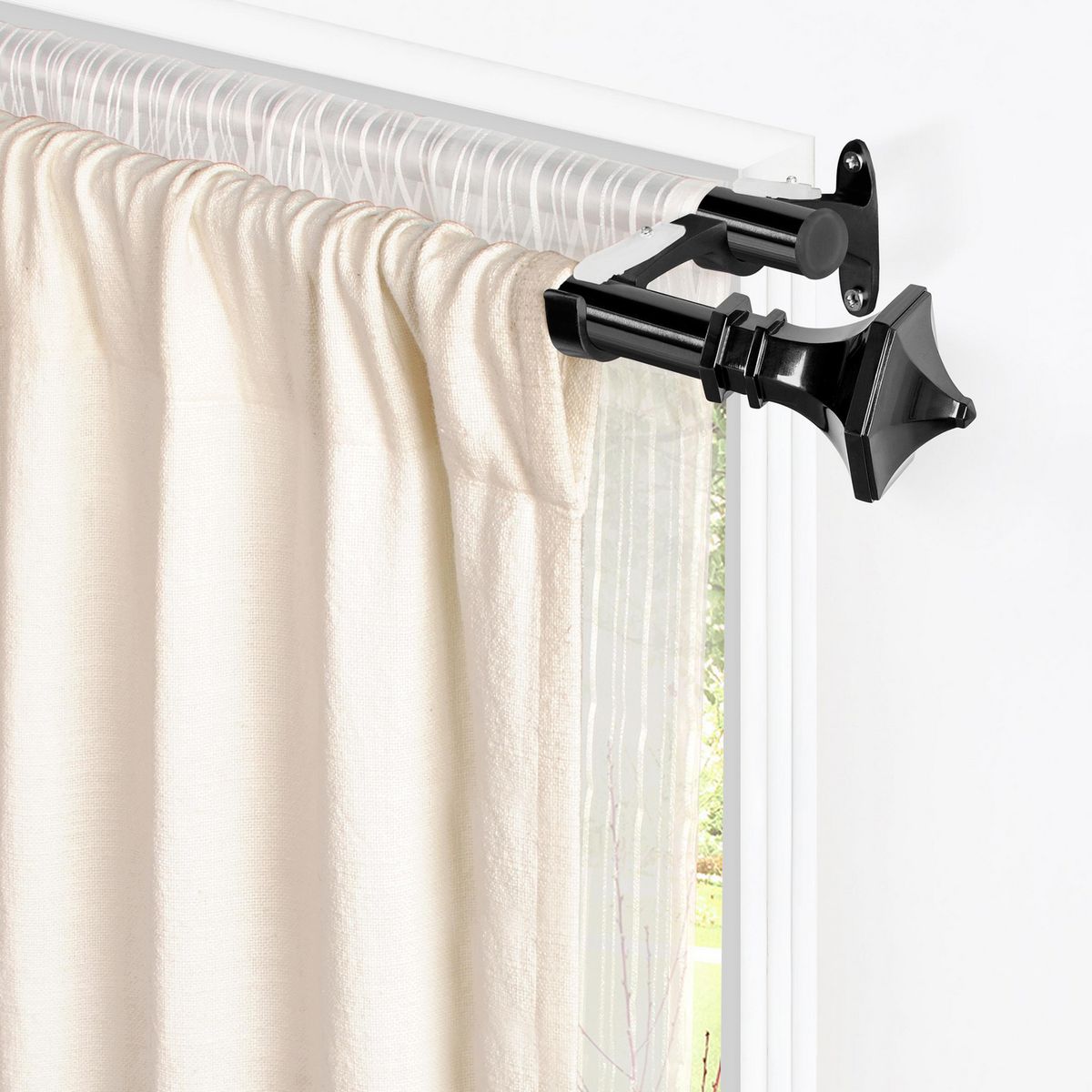 JUST HOME COLLECTION - Set de barra 2.5 cm 140 cm Fierro Negro