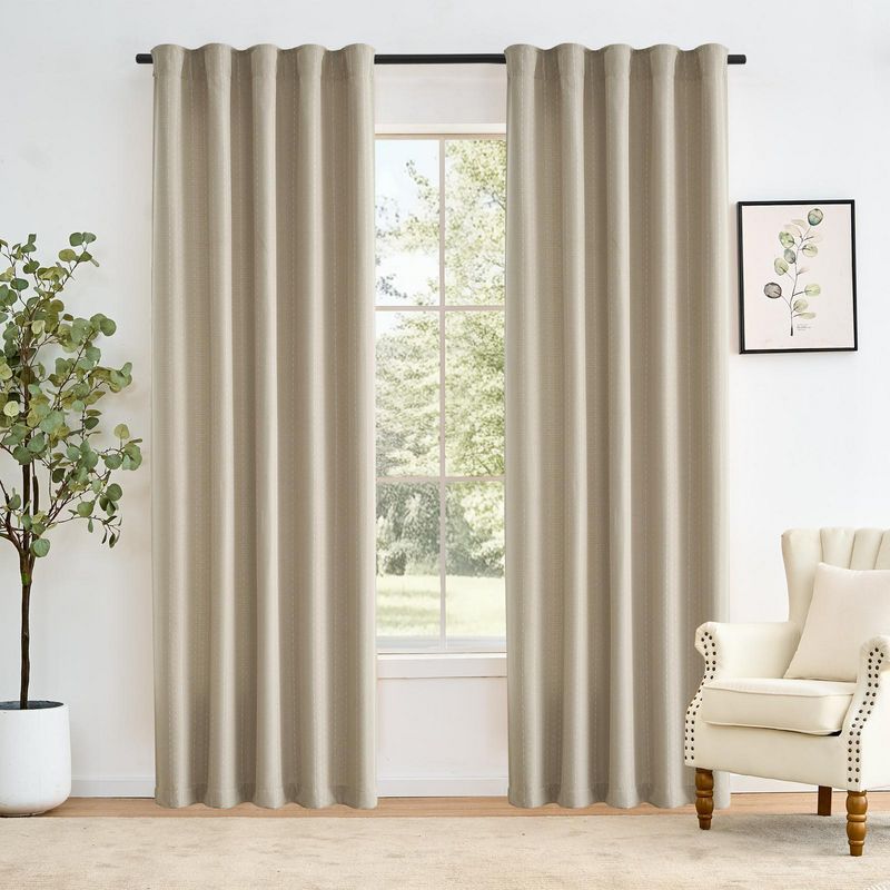 JUST HOME COLLECTION - Cortina Tela Sun Out 140x220cm Beige Presilla Escondida o gancho