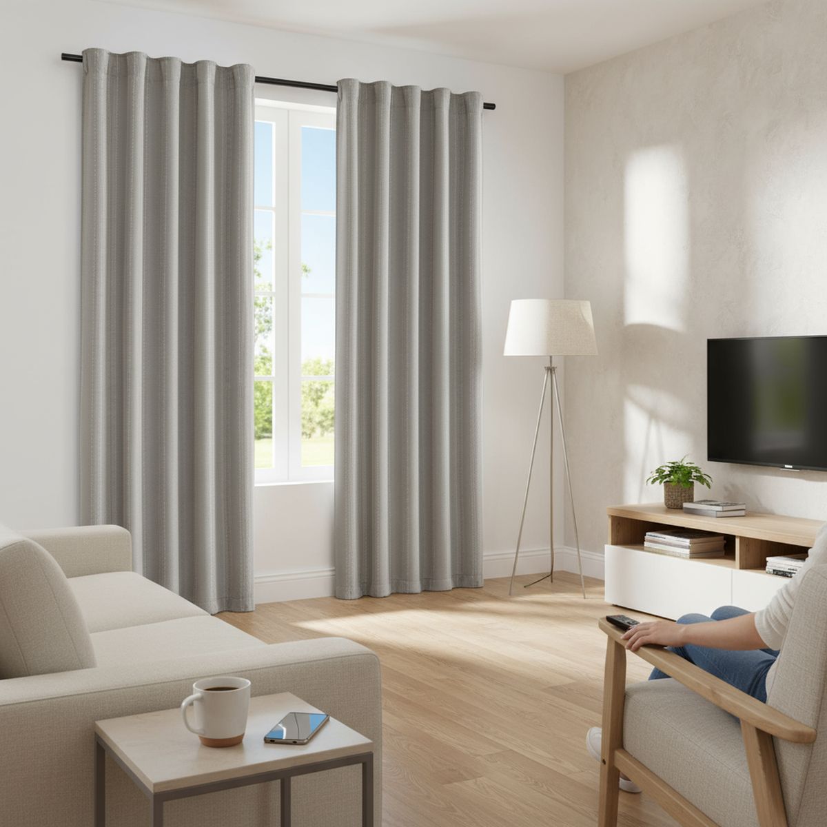 JUST HOME COLLECTION - Cortina Sun out 140x220 cm Gris