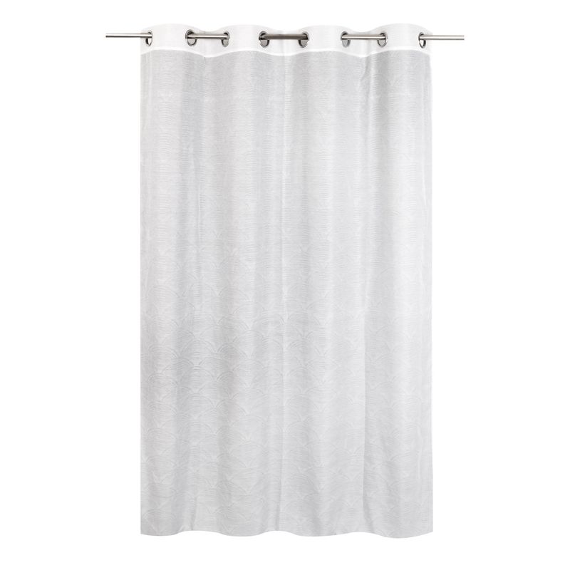JUST HOME COLLECTION - Velo Jacquard De anillo superior 140x220 cm Blanco