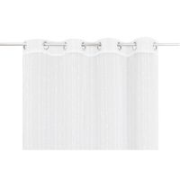 Cortina Velo 135x220 cm Bordado Lineas Blanco Argolla