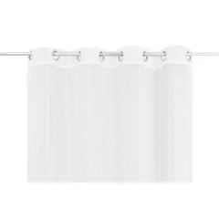 JUST HOME COLLECTION - Cortina Velo 135x220 cm Bordado Lineas Blanco Argolla