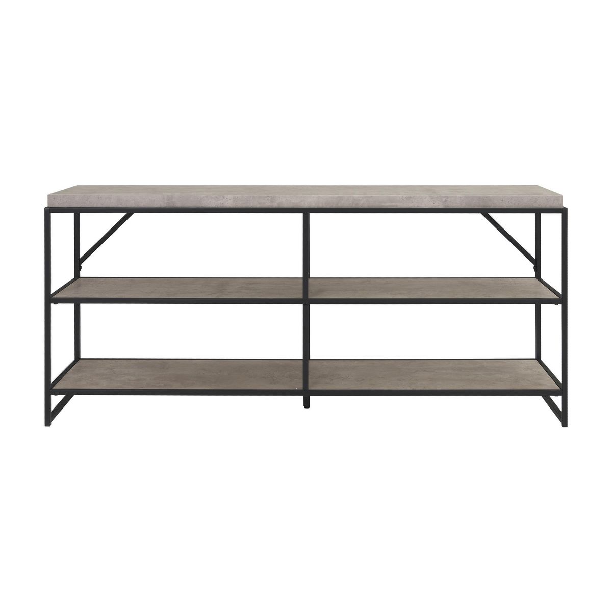 JUST HOME COLLECTION - Mesa de TV 65 " Talara Mármol, Negro 152.4x39x69 cm