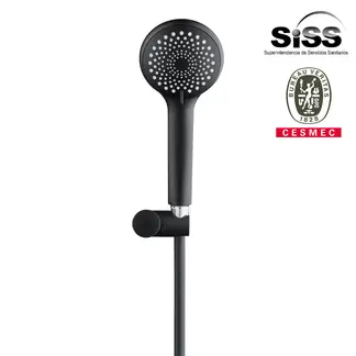 SENSI DACQUA - Set Ducha Abs 3 Funciones 10 cm Flexible negro