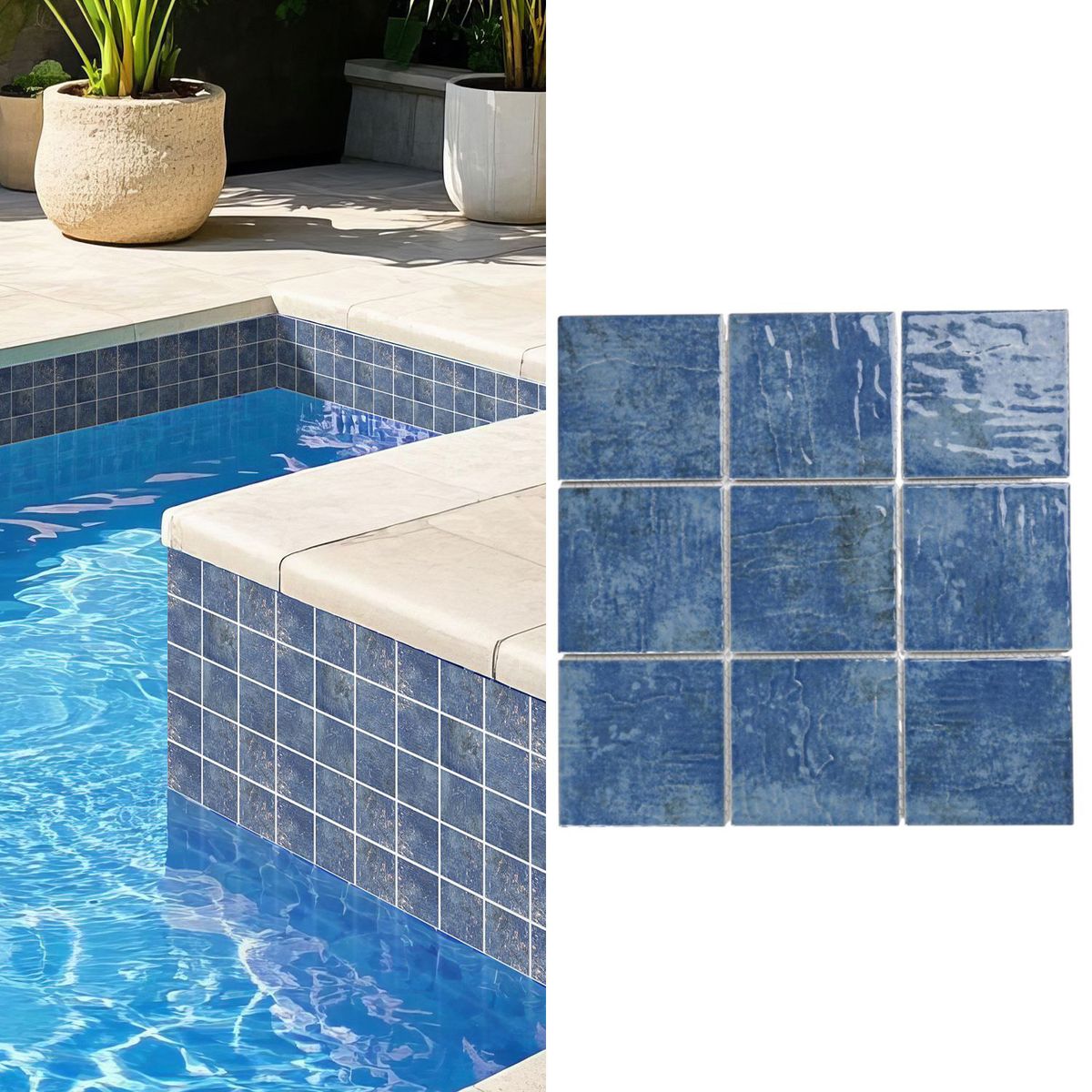 HOLZTEK - Mosaico Malla Pool Xl Azul 30X30 0,09M2