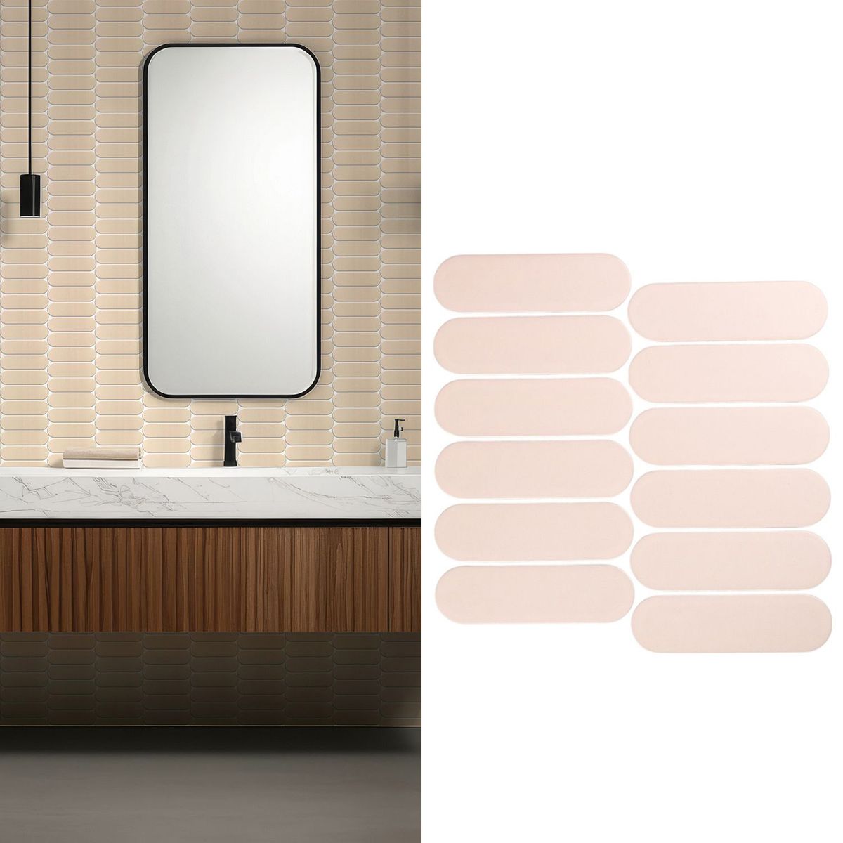 HOLZTEK - Mosaico Malla Oval Xl Rosa 29X27,6 0,08M2