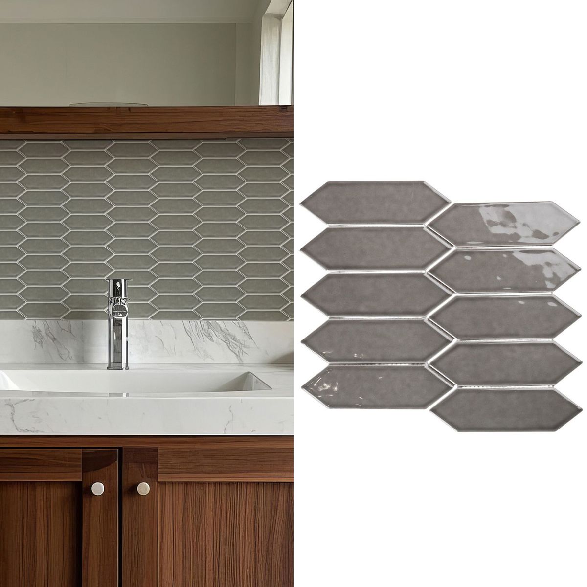HOLZTEK - Mosaico Malla Lux Gris 29,3X32,4 0,09M2
