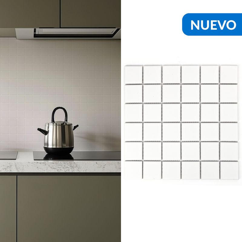 HOLZTEK - Malla Wall Blanco Mt 30,6X30,6 0,09M2