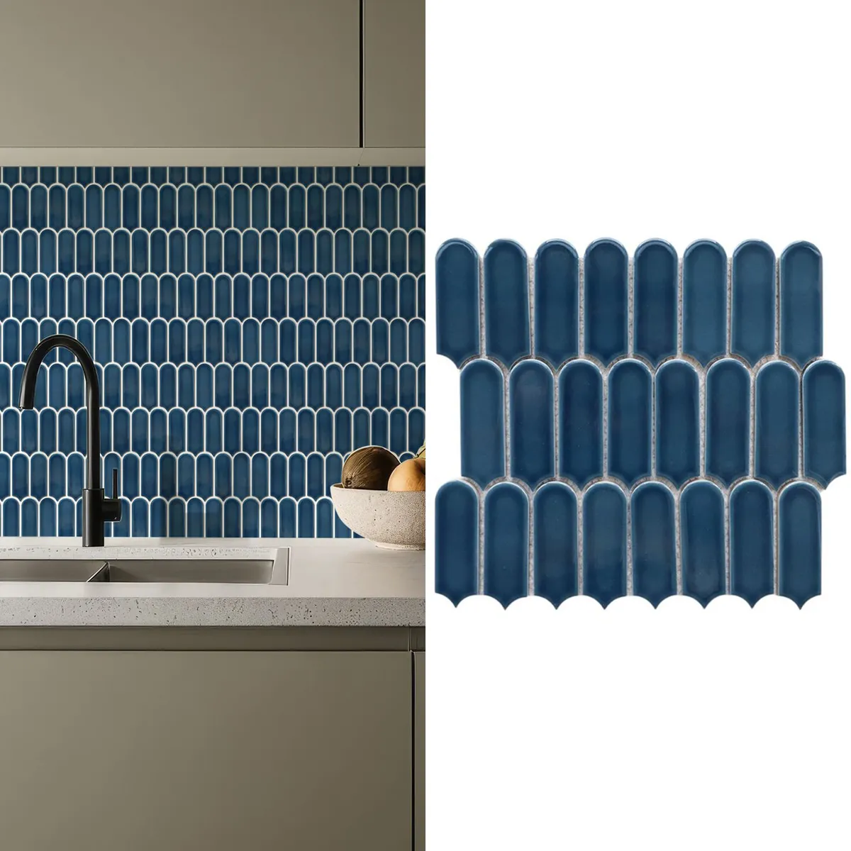 HOLZTEK - Mosaico Malla Pluma Azul 28X29,6 0,08M2