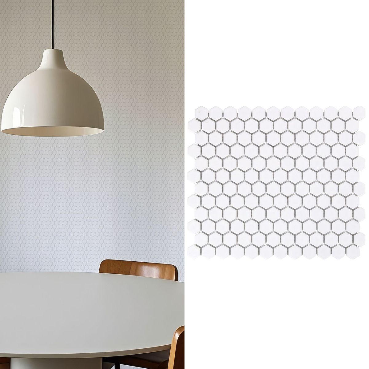 HOLZTEK - Mosaico Malla Hex Xs Blanco 26X30 0,08M2