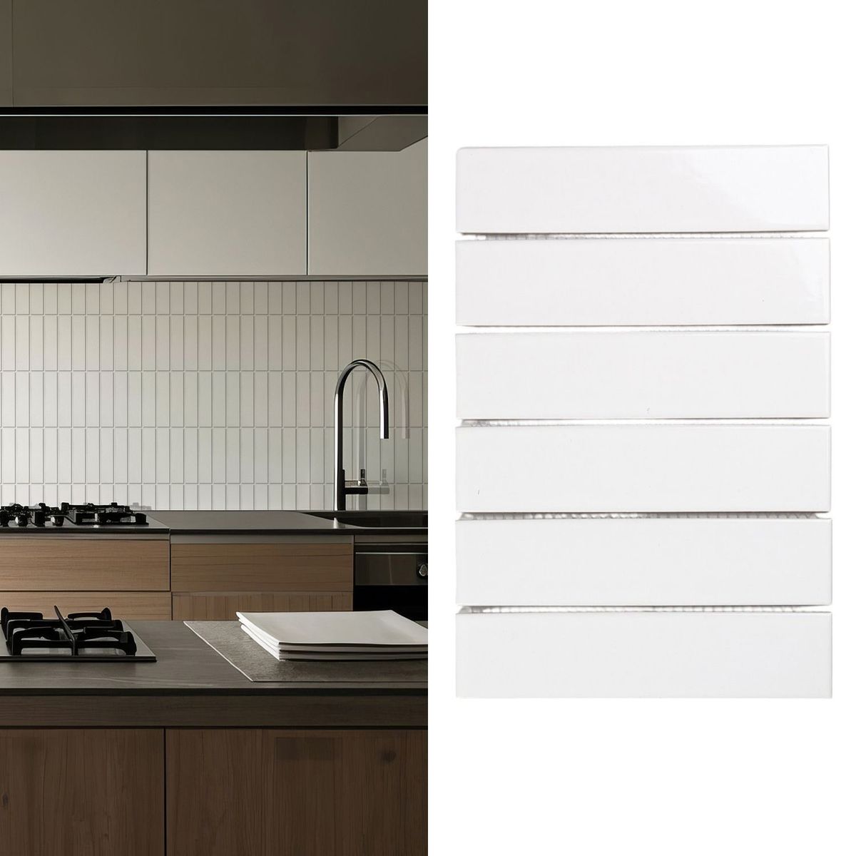 HOLZTEK - Mosaico Malla Brick Blanco 19,9X29,1 0,06M2