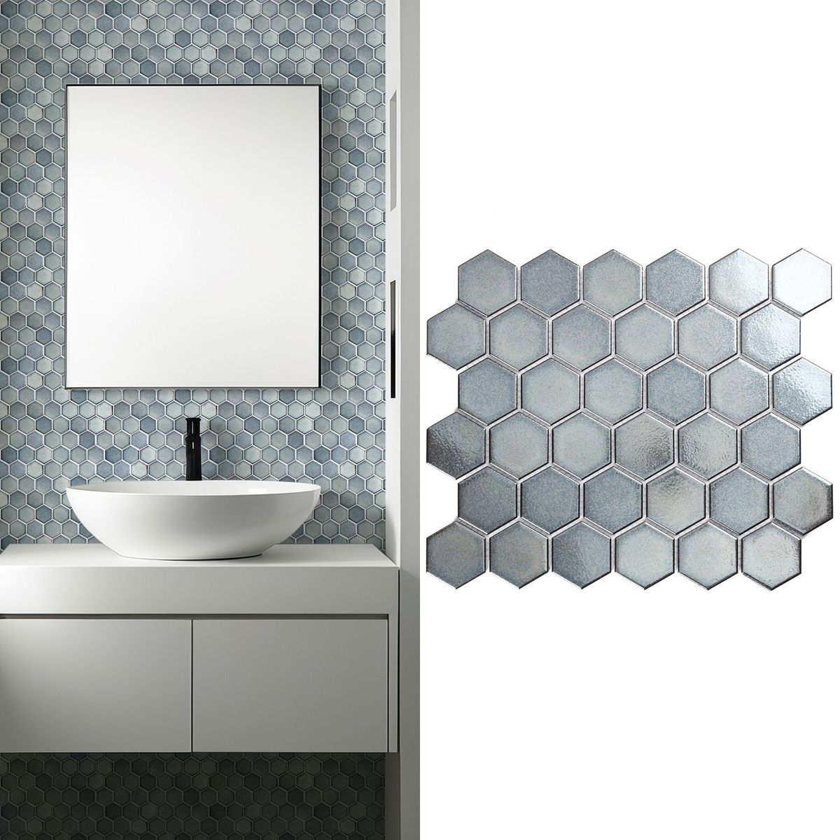 HOLZTEK - Mosaico Malla Hex Metal 32,5X28,2 cm 0,09M2