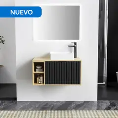SENSI DACQUA - Mueble Baño Berlín Negro sin lavamanos 80x41.5x46 cm