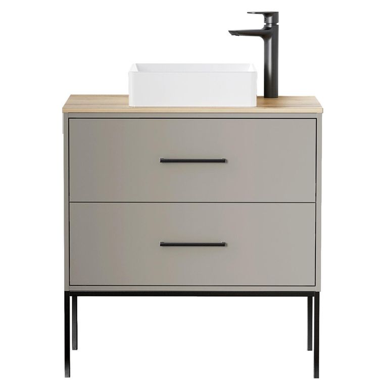 Mueble Baño ISLANDIA Taupe / madera 80x80x46 cm
