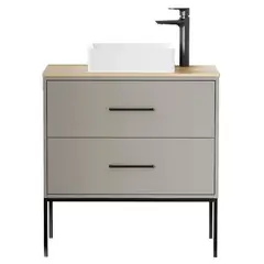 SENSI DACQUA - Mueble Baño ISLANDIA Taupe / madera 80x80x46 cm