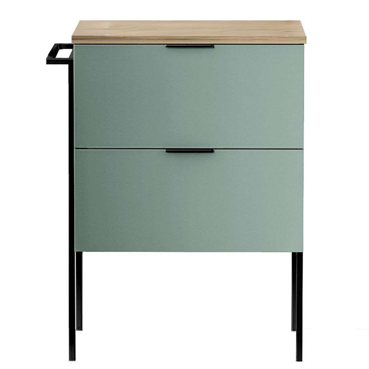 SENSI DACQUA - Mueble Baño sin Lavamanos Estocolmo Verde/Madera 60x80x46 cm