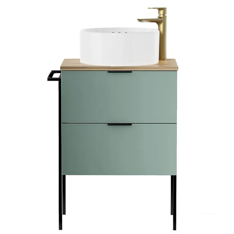 SENSI DACQUA - Mueble Baño ESTOCOLMO Verde / madera 60x80x46 cm