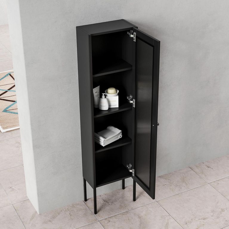 Mueble Baño Piso Lateral 20X140X35 Cm Estantes Obi