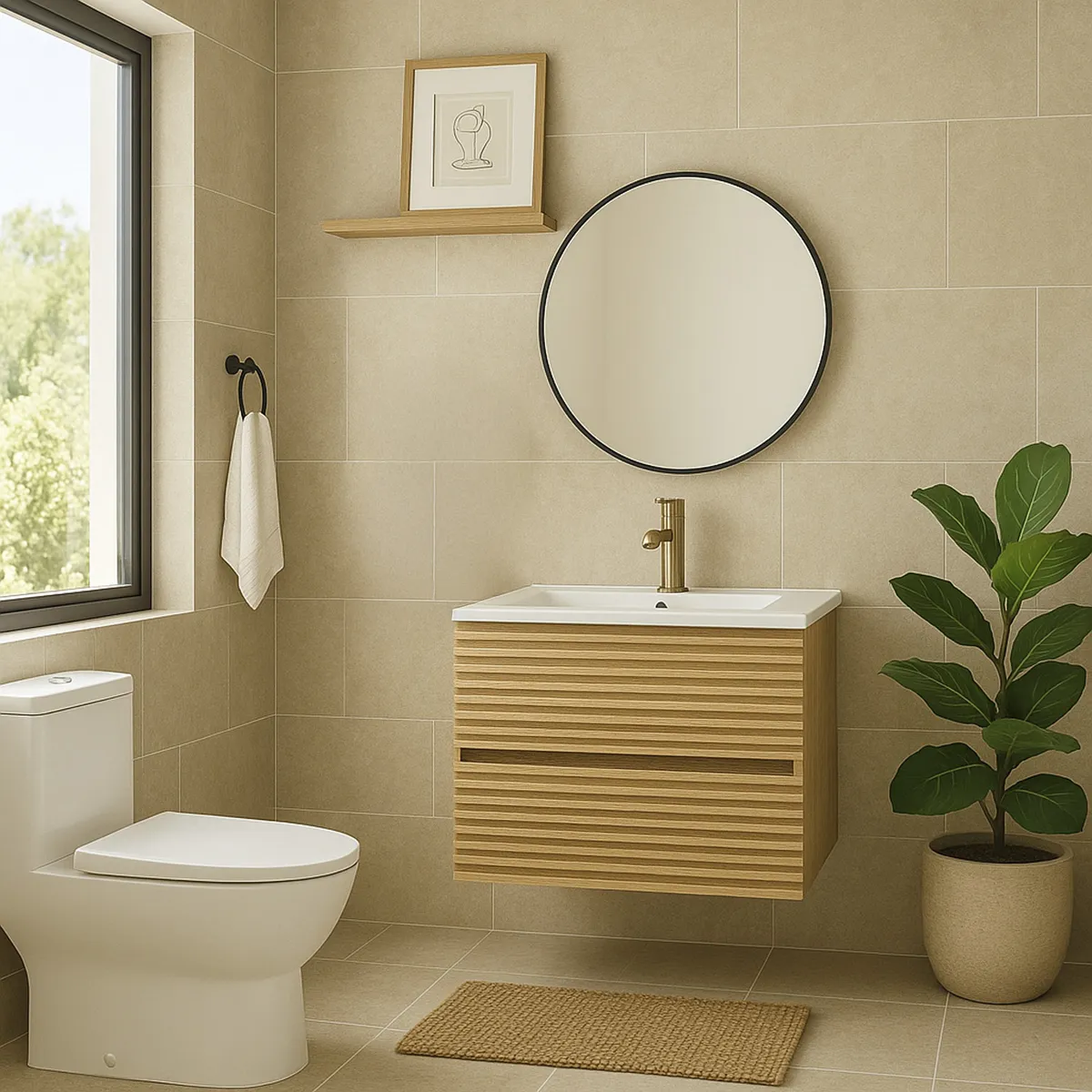 SENSI DACQUA - Mueble Baño DINAMARCA madera 60x52x46 cm