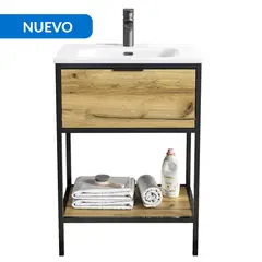 SENSI DACQUA - Mueble Baño TAIPEI madera, negro 60x85x46 cm