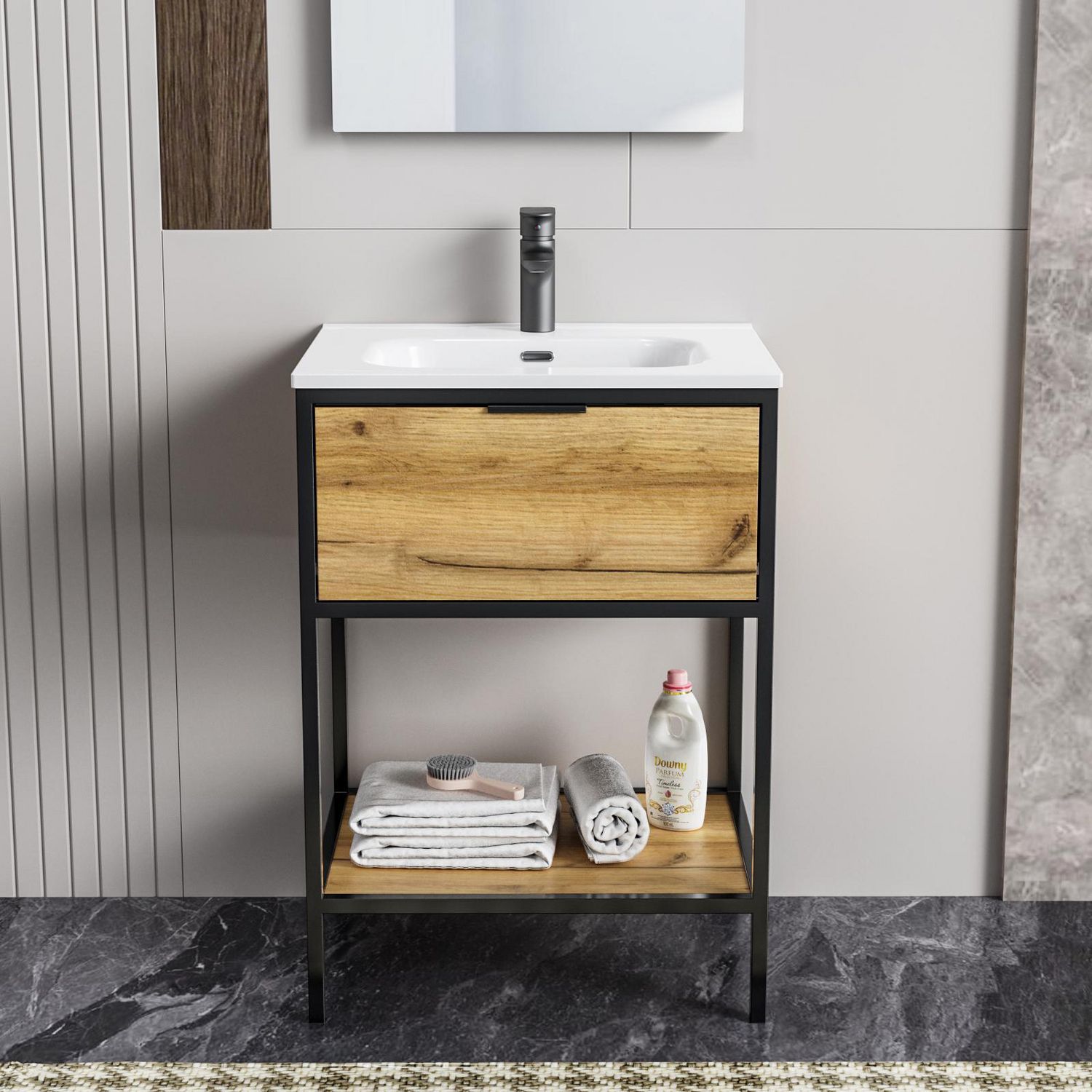SENSI DACQUA Mueble de Baño Con Lavamanos de Loza Taipei 60x85x46