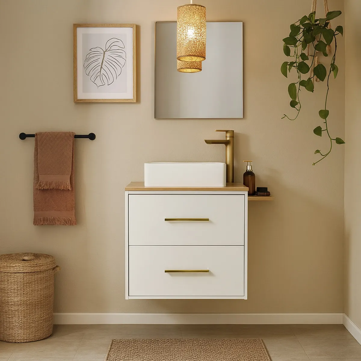 SENSI DACQUA - Mueble Baño Viena sin lavamanos 60x52x46 cm 