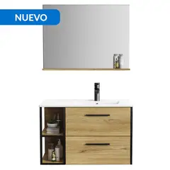 SENSI DACQUA - Mueble Baño LISBOA Negro, madera 80x52x46 cm