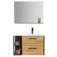 SENSI DACQUA - Mueble Baño LISBOA Negro, madera 80x52x46 cm