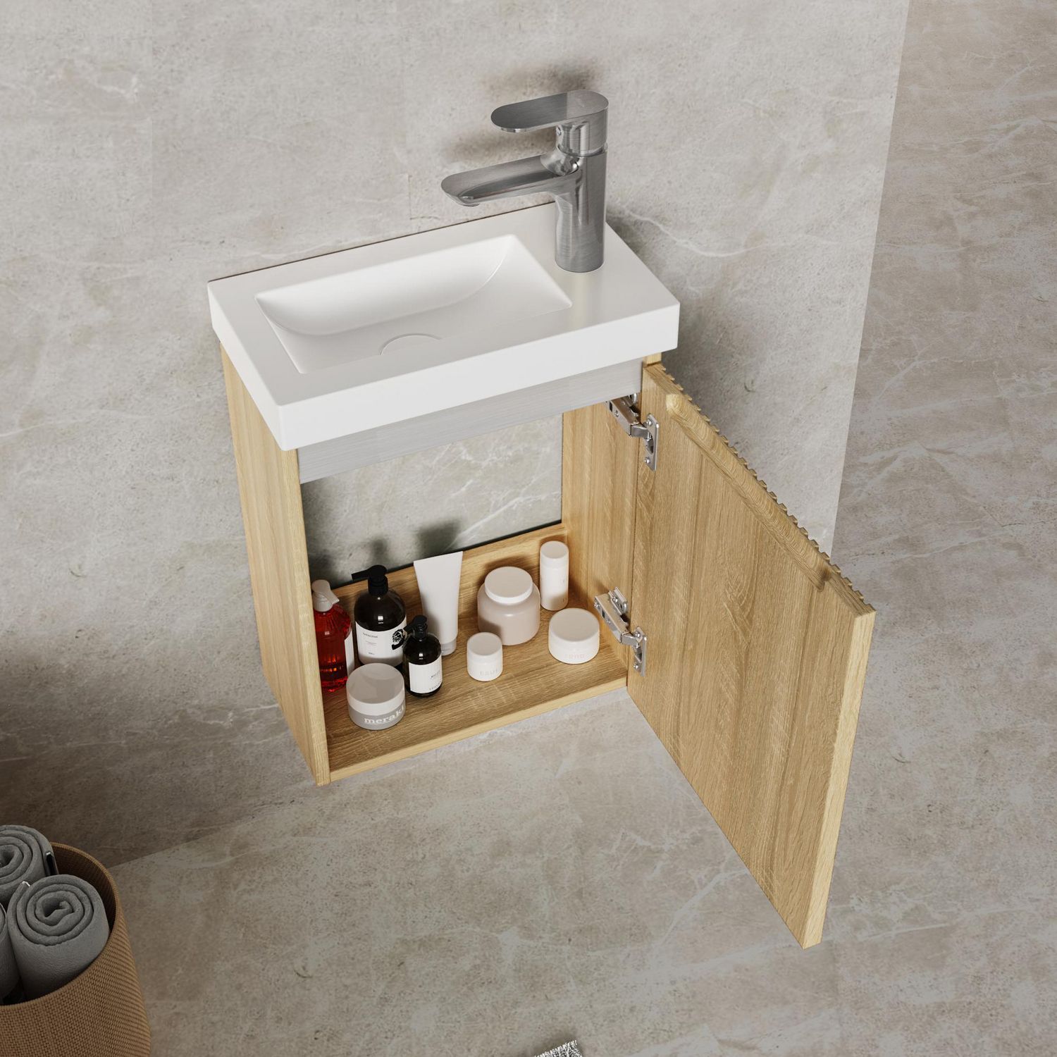 SENSI DACQUA Mueble Baño Moscu Oak 40x50x22 cm | Falabella Chile