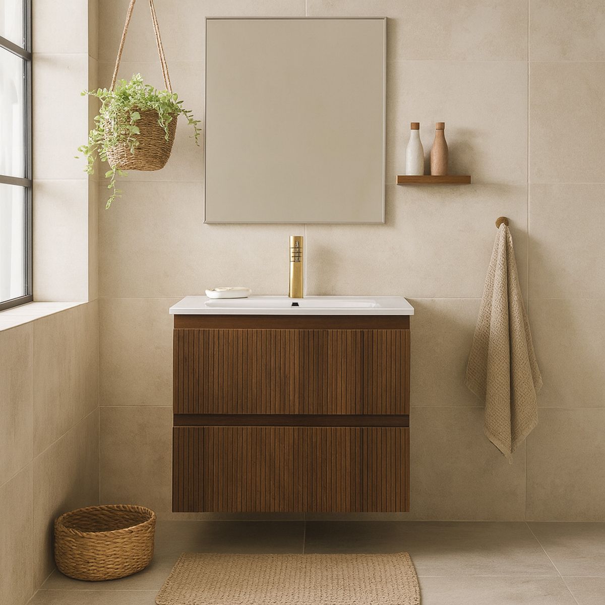 SENSI DACQUA - Mueble Baño OPORTO madera 60x52x46 cm