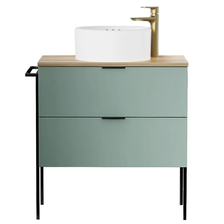 Mueble Baño ESTOCOLMO Verde sage, madera 80x52x46 cm