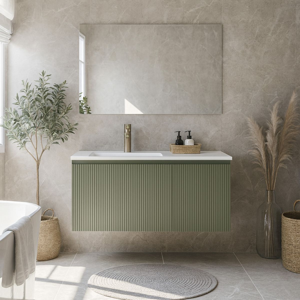 SENSI DACQUA - Mueble Baño CALI Verde 90x42x46 cm