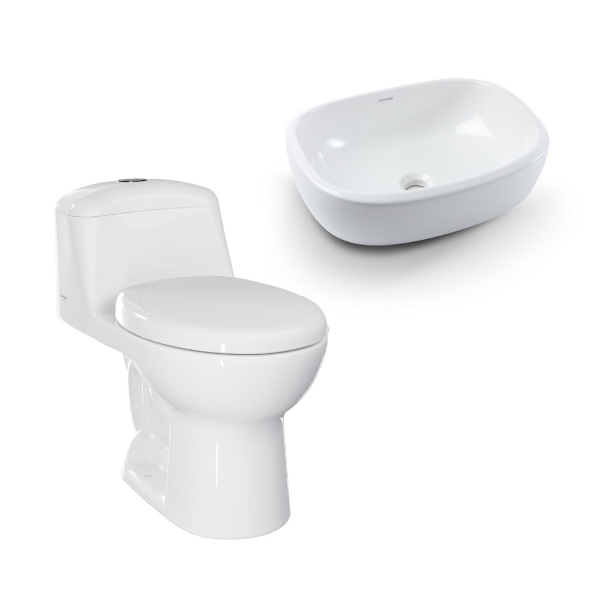 CORONA - Combo Sanitario Smart  + Lavamano Cascade Blanco de Sobreponer