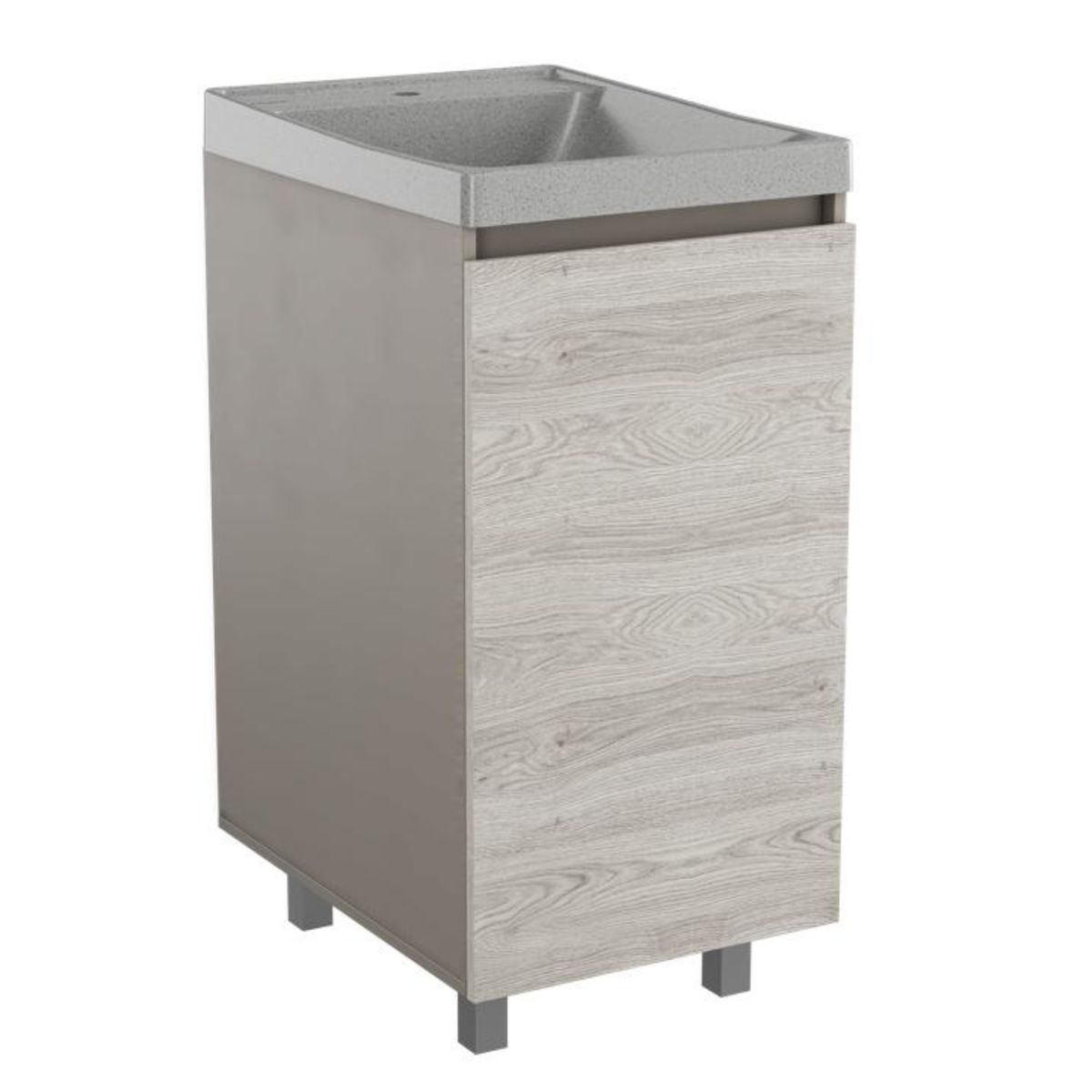 CORONA - Lavadero Porcelana Gris 45x86x60 cm+ Mueble
