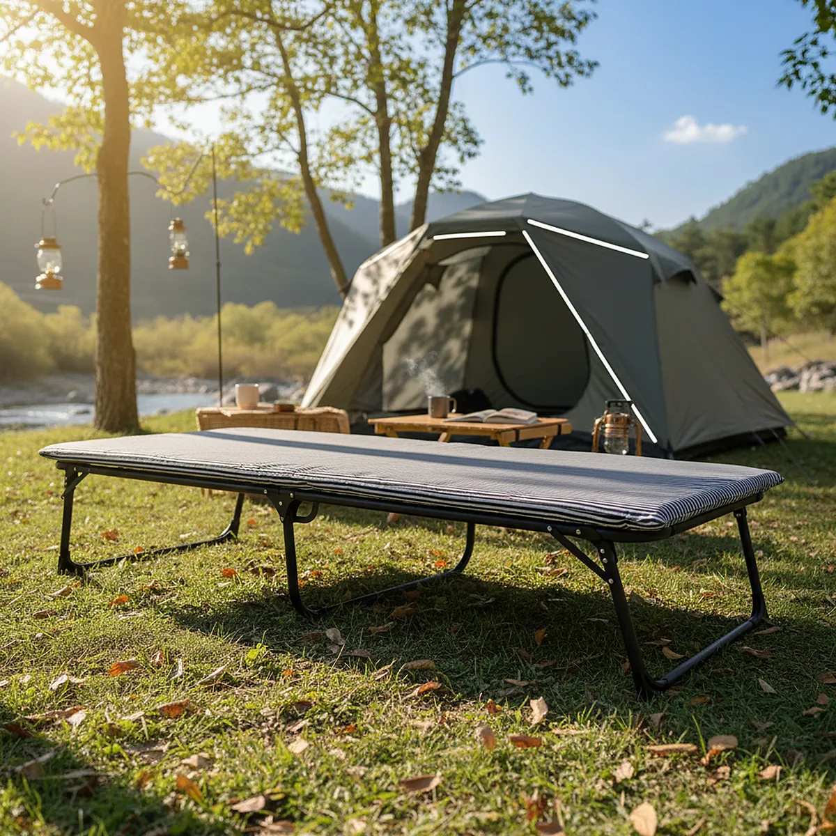 JUST HOME COLLECTION - Catre plegable Colchone Especial Gris