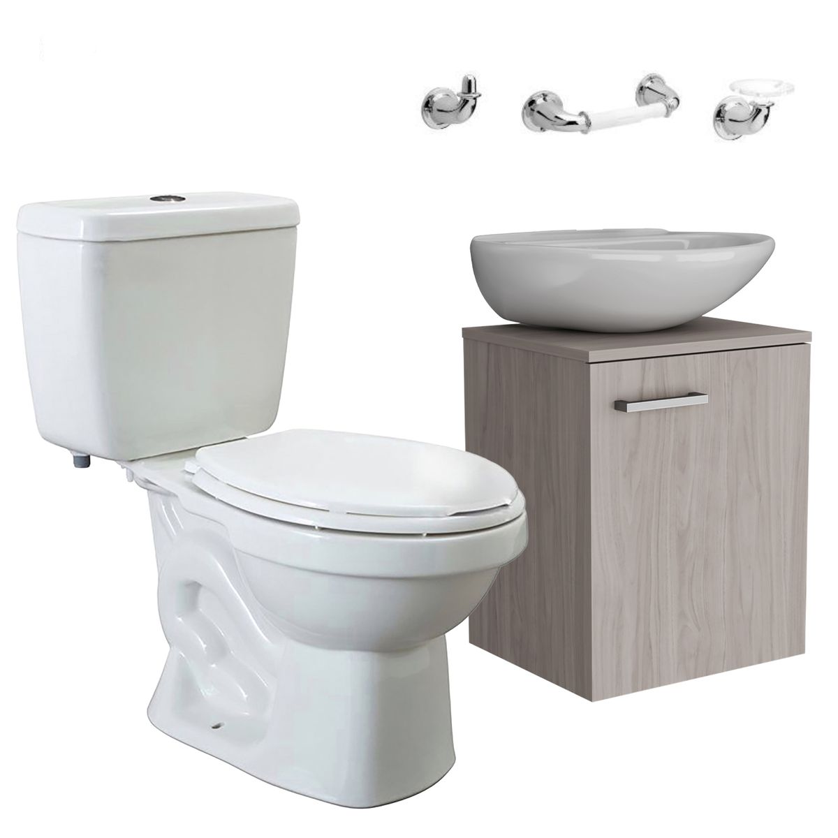 CORONA - Combo Sanitario Ecoline + Mueble + Lavamanos + Accesorios