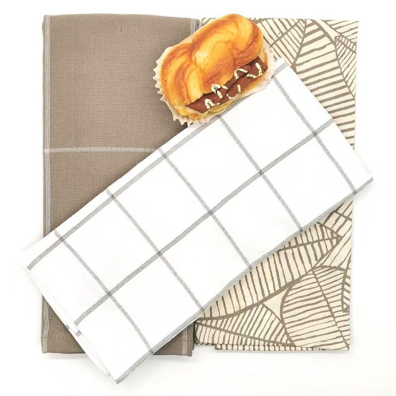 JUST HOME COLLECTION - Set 3 Paños de Cocina Rectangular 40x60 cm Bosque Beige