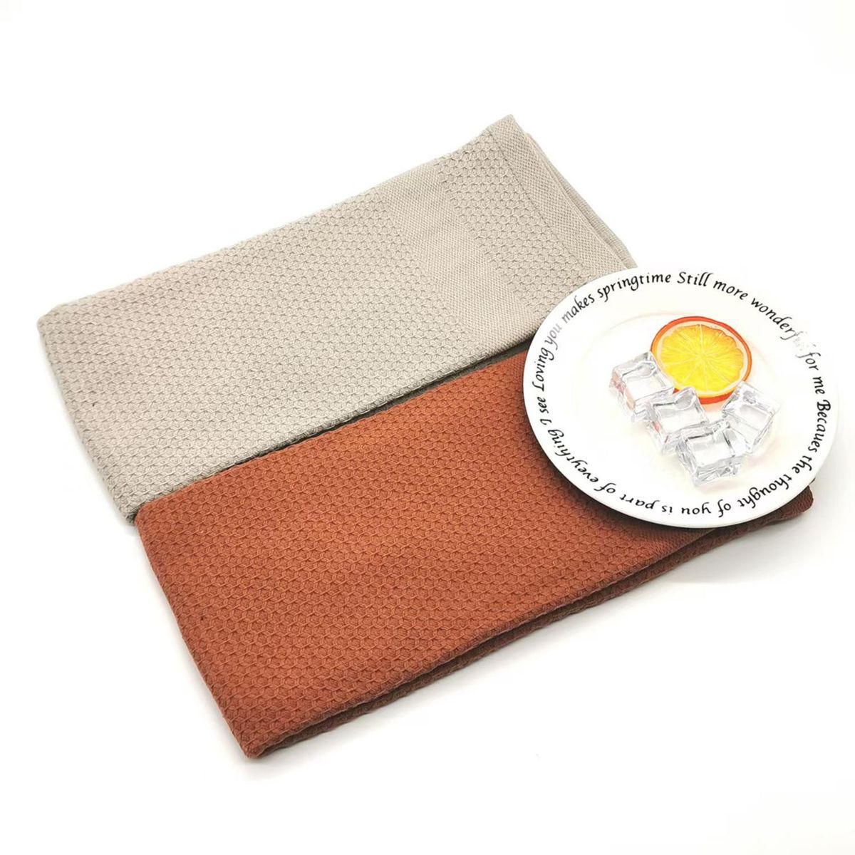 JUST HOME COLLECTION - Set 2 Paños de Cocina Rectangular 40x60 cm Bosque B Naranja