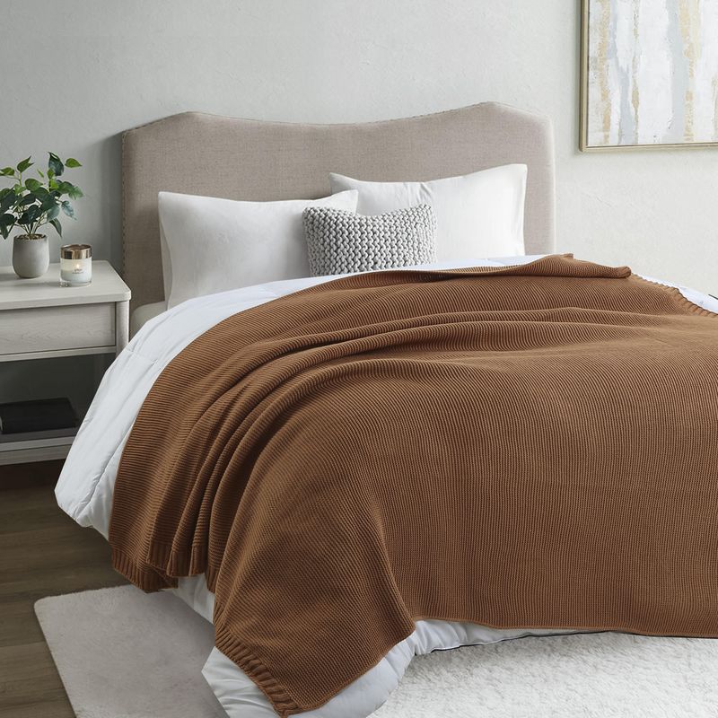 JUST HOME COLLECTION - Manta Tejida Especial Caramel