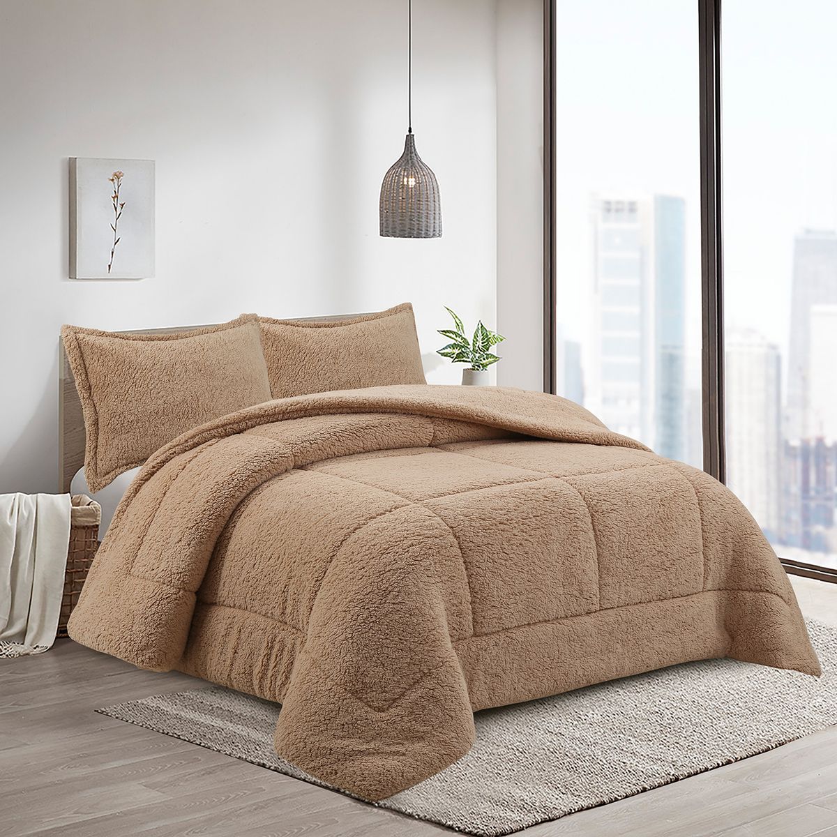 JUST HOME COLLECTION - Plumón Sherpa Camel