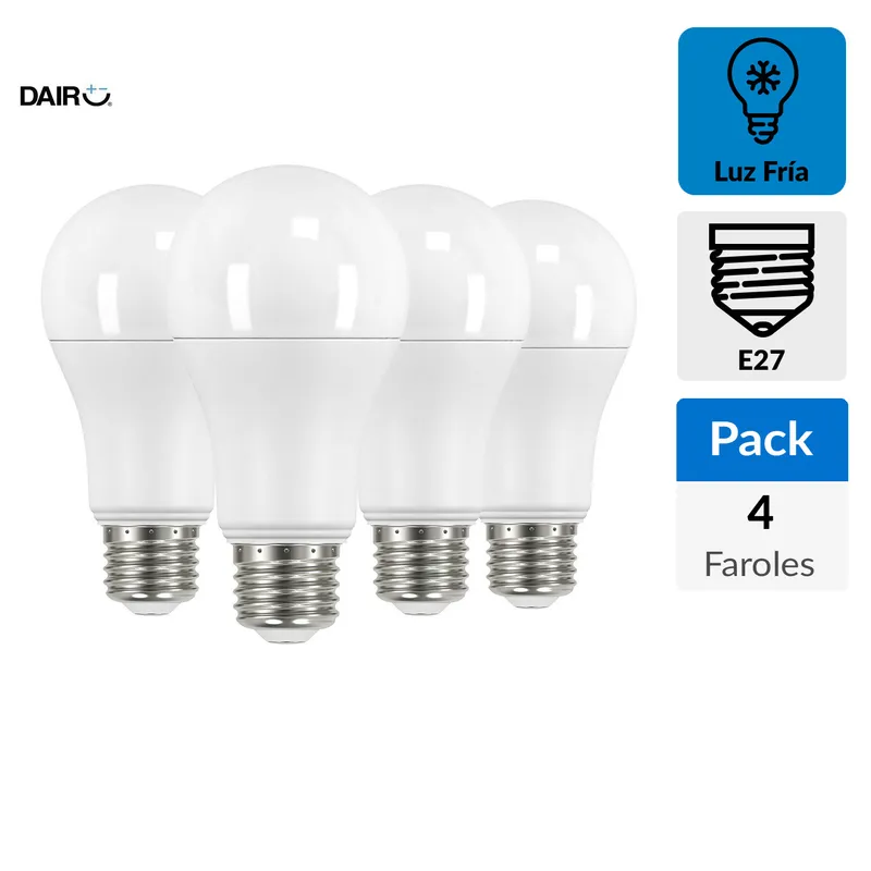 DAIRU - Pack 4 Ampolletas Led 75 W E27 1060 lm Luz Fría