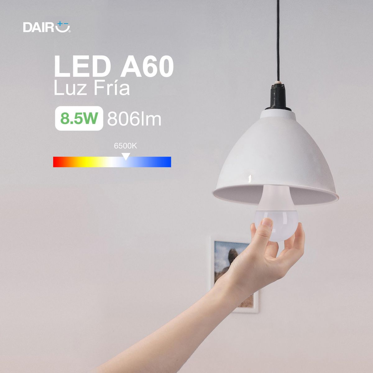 Pack 2 Ampolletas Led 60 W E27 806 lm Luz Fría, marca DAIRU - Foto 2