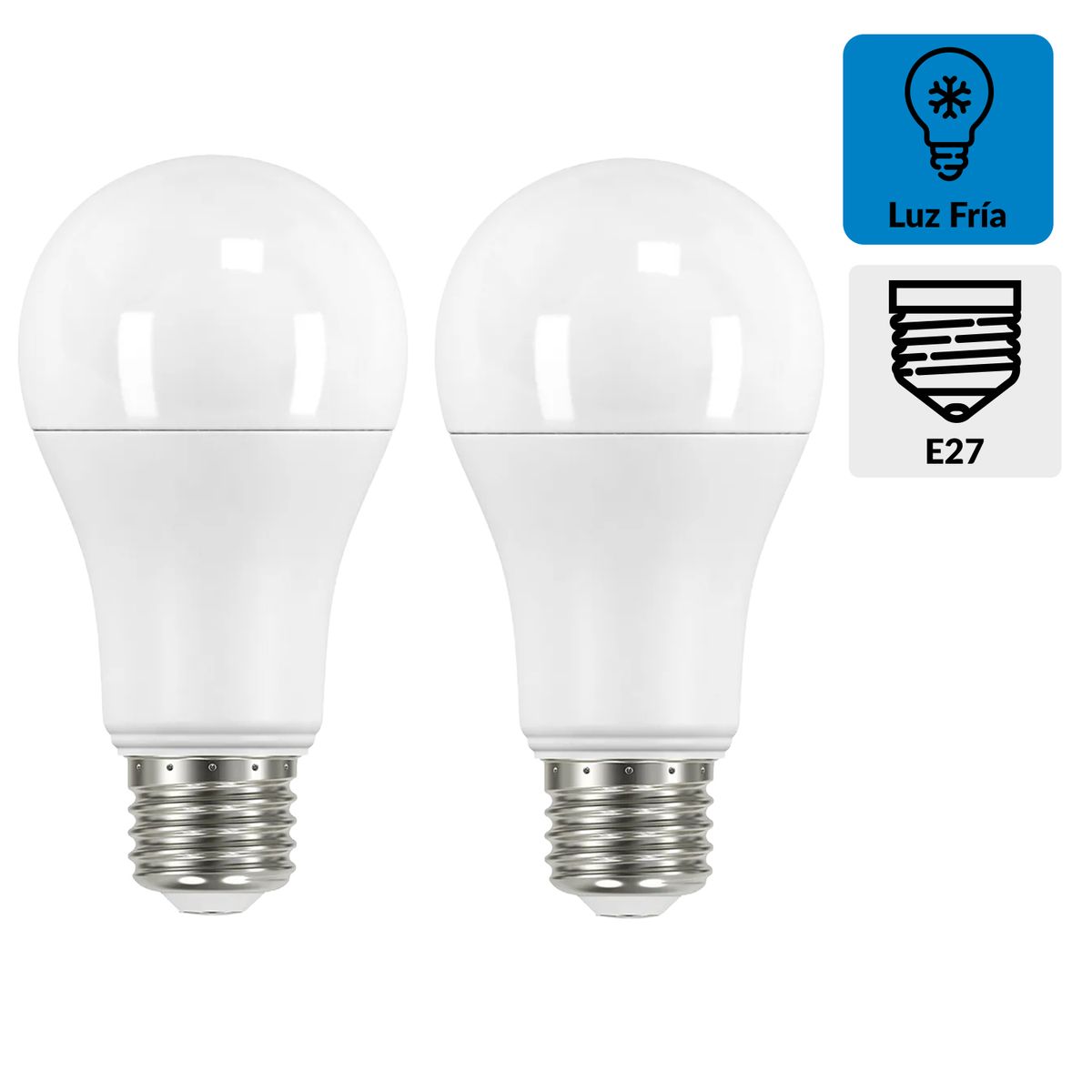 DAIRU - Pack 2 Ampolletas Led 75 W E27 1060 lm Luz Fría