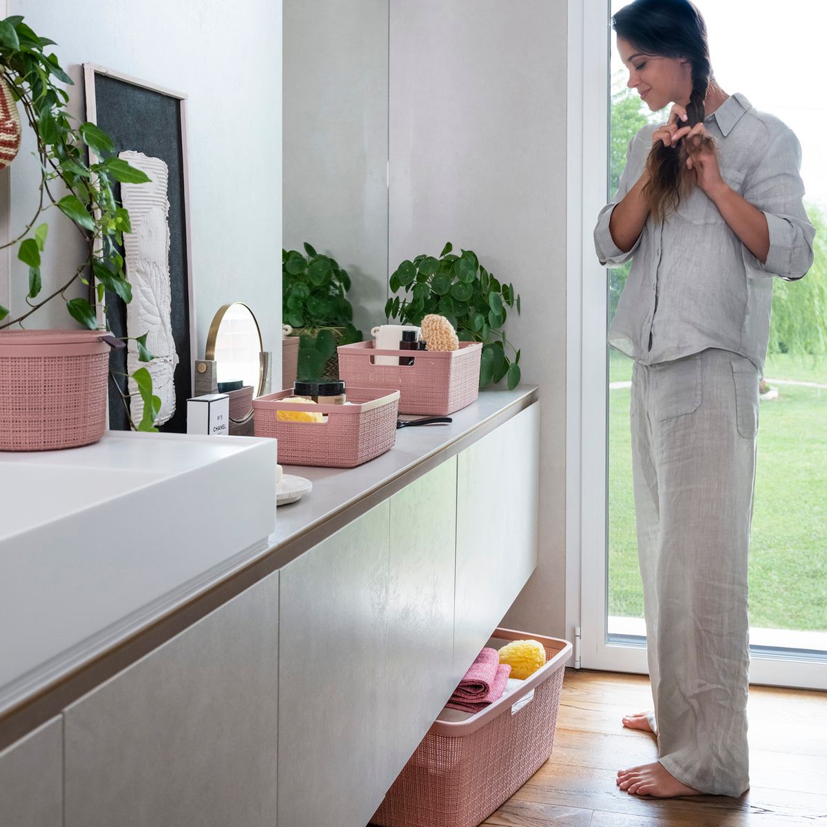 CURVER - Caja con tapa 17x13x17 cm 2 l Rosa